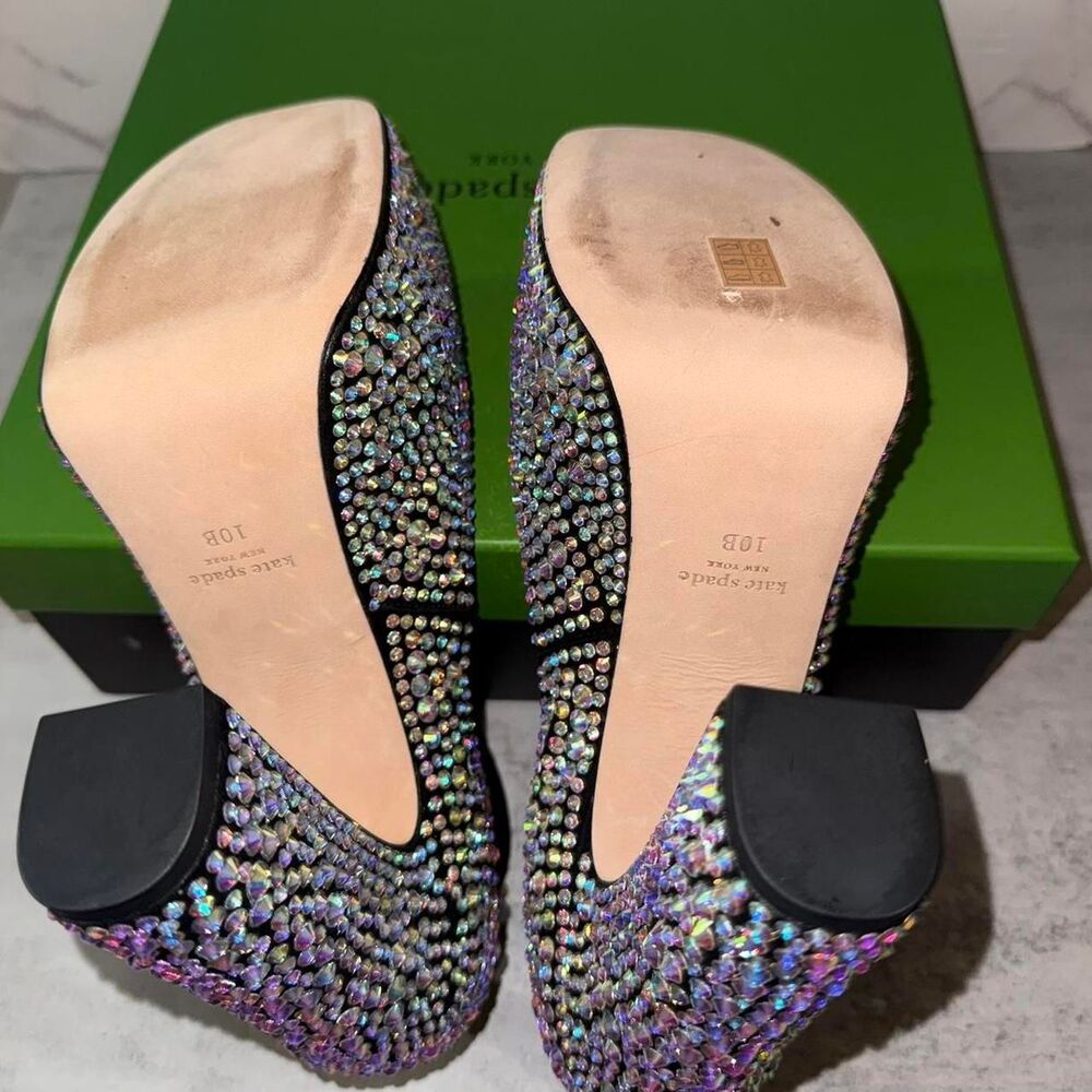 Kate Spade New York Gia Pave Black embellished heels Size 10 M - Picture 4 of 8